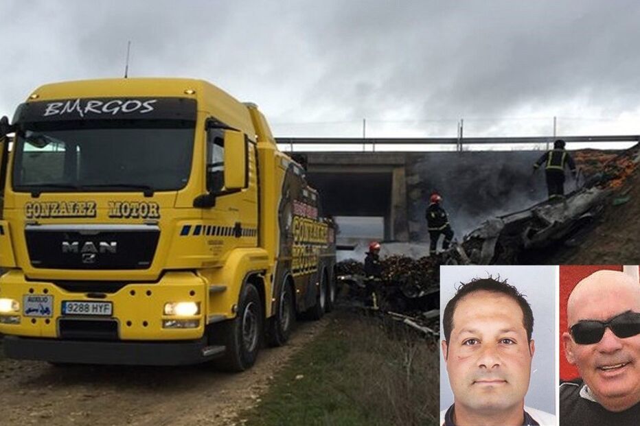 camião, acidente, espanha, portugueses, incêndio, fogo, Agostinho Carvalhosa, José Fernando Vieira