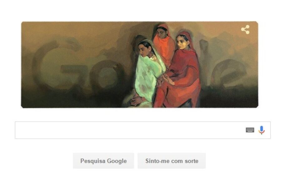 Google, doodle, homenagem, arte, arte moderna, Índia, Amrita Sher-Gil