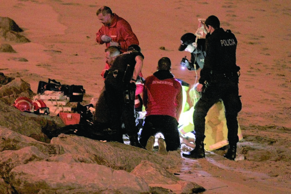 Caxias, praia da Giribita, Oeiras, hipotermia