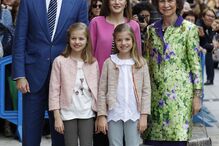 Felipe VI, Letizia, rainha emérita Sofía, princesa Leonor e infanta Sofía