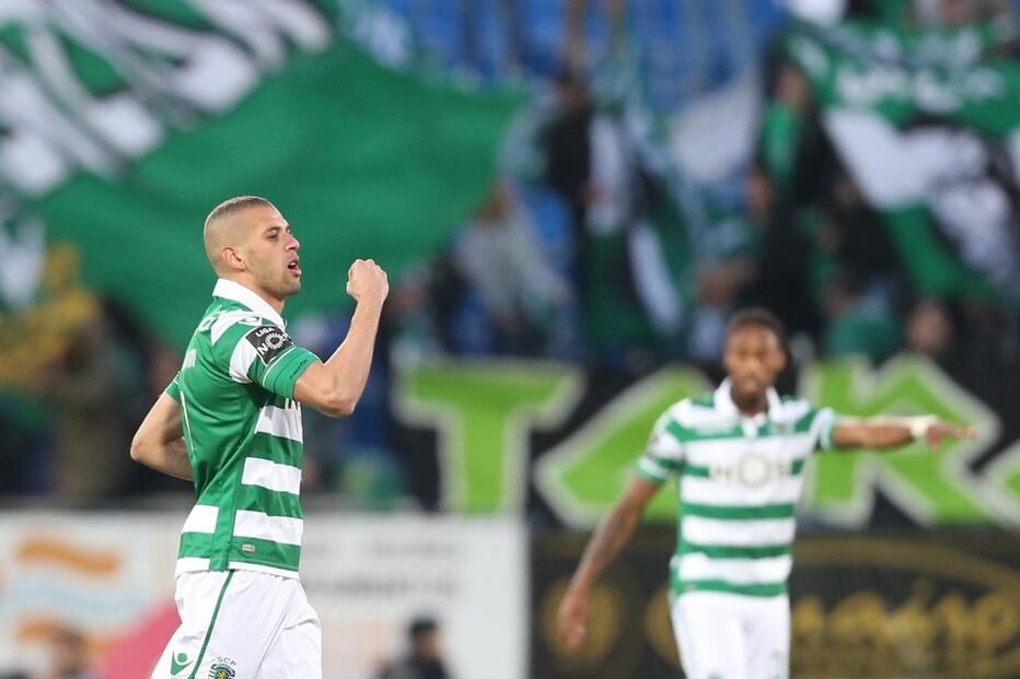 Slimani, Sporting, futebol, jogador, Jorge Jesus, campeonato, Amoreira, Estoril, Rui Patrício