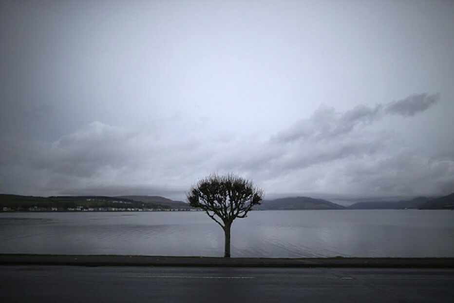 inverno, céu nublado