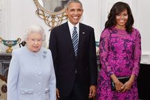 Isabel II , Barack Obama e Michelle Obama,