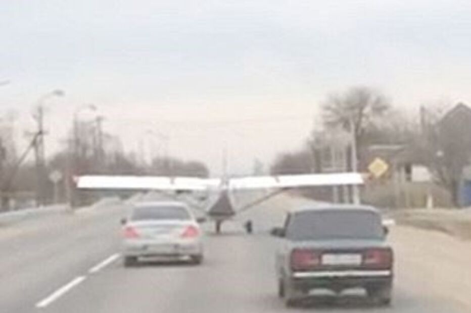 avião, estrada, rússia, aterrragem