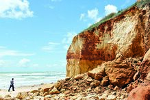 Algarve, praia, marés, destruição, Praia Maria Luísa