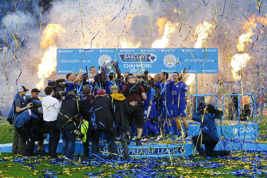 Leicester, King Power Stadium, vitória, Premier League, celebração, futebol