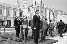 O presidente Mário Soares recebe o herdeiro da coroa espanhola, Príncipe Felipe, em 1991
