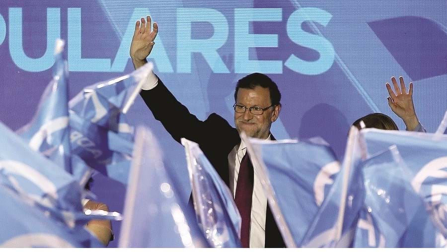 Mariano Rajoy, líder do Partido Popular (PP)  e chefe do governo em funções em Espanha, é um dos líderes com maior nível de rejeição no país