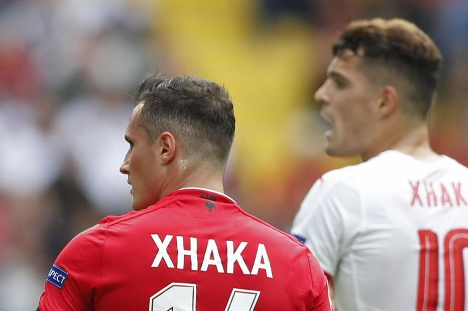 Xhaka, Granit, Taulant, Euro2016, Albânia, Suíça. Desporto, Futebol 