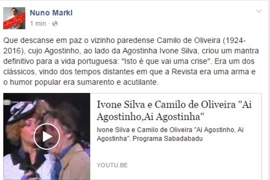 Famosos, morte, Camilo de Oliveira