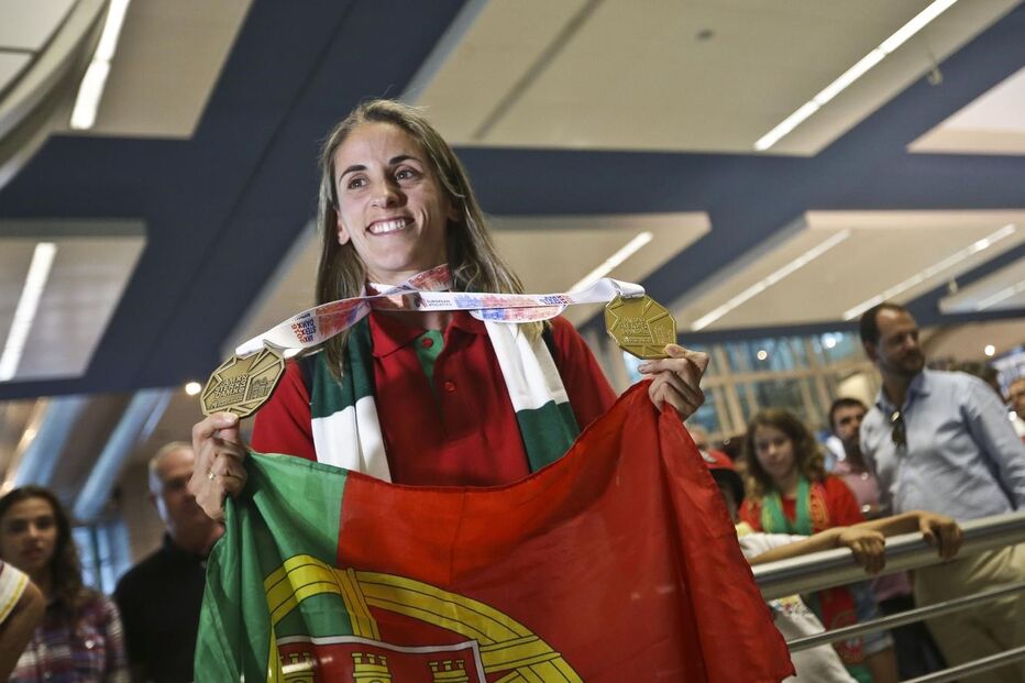 presidente da Federação Portuguesa de Atletismo, Jorge Vieira, Jéssica Augusto, Presidente da República, Marcelo Rebelo de Sousa, atletismo