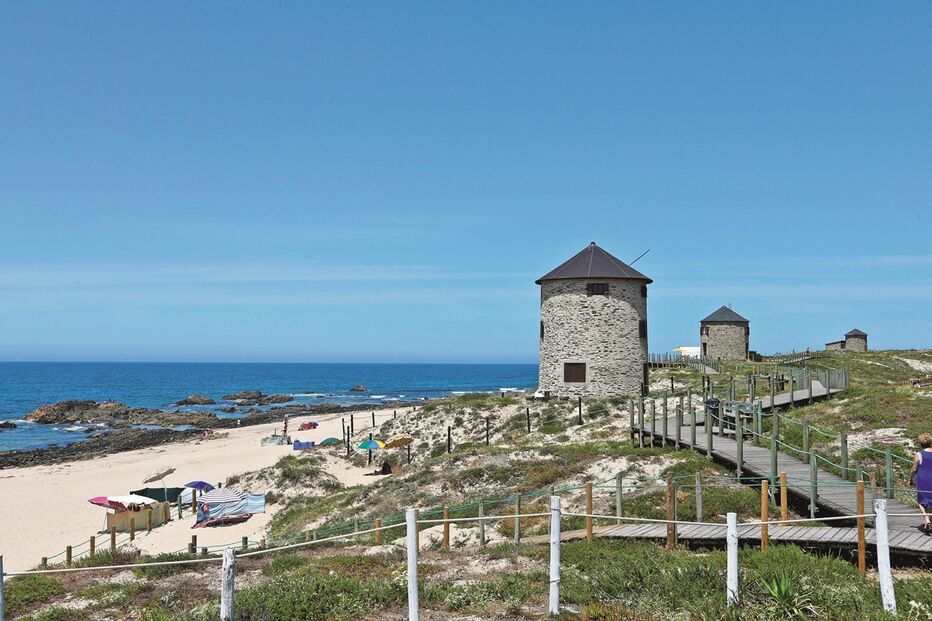 Esposende, praia, montanhas, foz do cávado