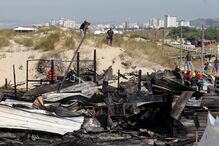 bar, praia, unik lounge, incêndio, costa da caparica, caparica, fogo