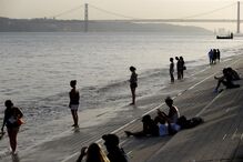 Temperaturas, sol, calor, água, protetor solar, fruta, óculos, meteorologia