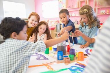 pre escolar, crianças, escola, sala de aulas, brincadeira