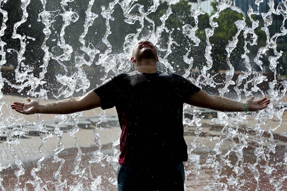 Temperaturas, sol, calor, água, protetor solar, fruta, óculos, meteorologia