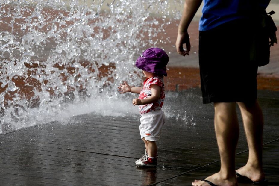 Temperaturas, sol, calor, água, protetor solar, fruta, óculos, meteorologia