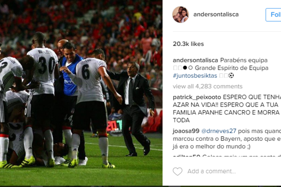 Benfica, Estádio da Luz, desporto, futebol, Besiktas, Talisca, Instagram