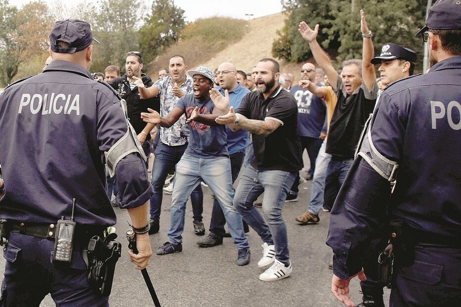 agressor, taxistas, claque, manifestação, protestos, Hugo Caturna, No Name Boys