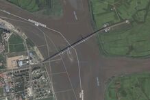 Coreia do Norte, Yalu, china, ponte, rio, campo, batatas, internacional