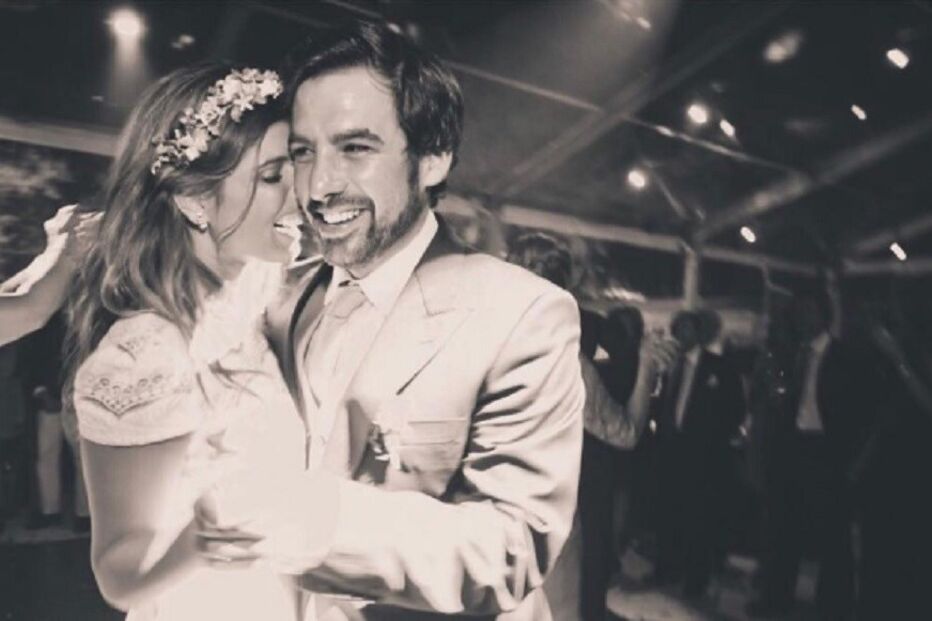 O casal no casamento