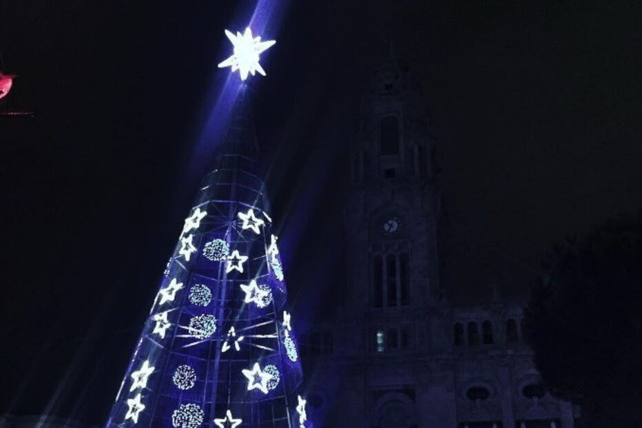 Natal, luzes, iluminação, decoração, Porto