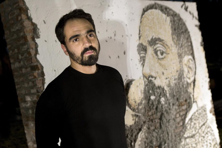 A nova escultura de Vhils, no jardim do Consulado de Portugal em Macau