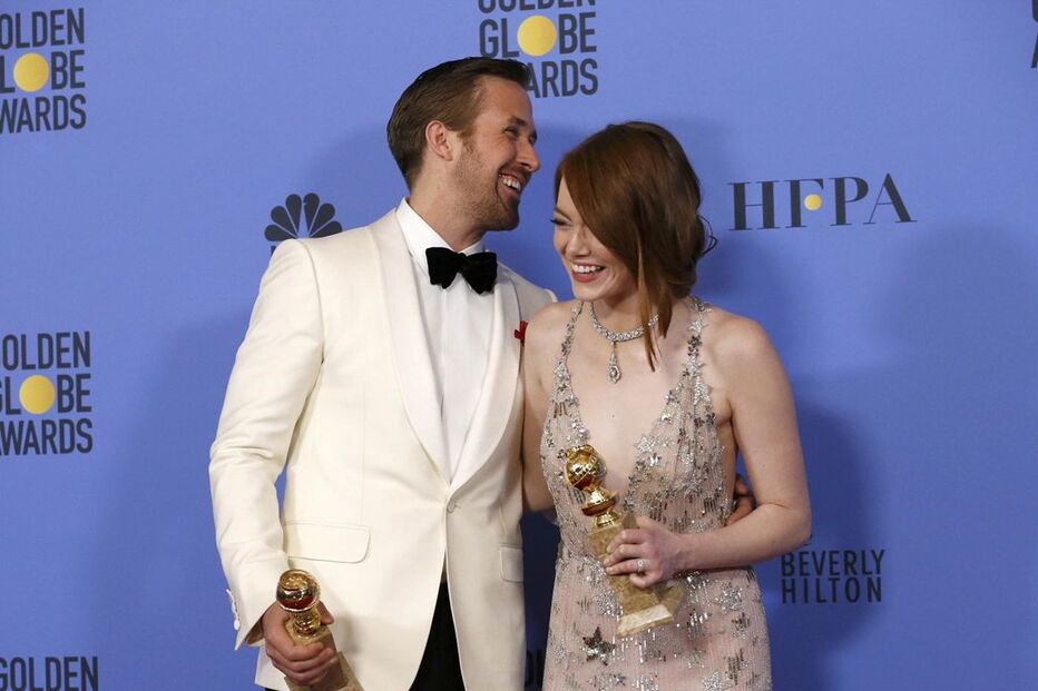 Ryan Gosling e Emma Stone receberam os prémios de melhor ator e atriz de comédia/musical