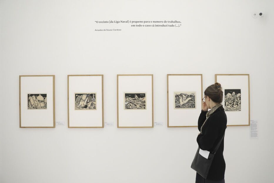 As obras expostas por Amadeo de Souza-Cardoso, há cem anos, numa sala de leitura da Liga Naval, em Lisboa estão agora em exposição no Museu do Chiado. 