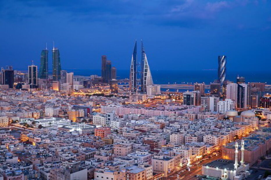 bahrein, vista, cidade