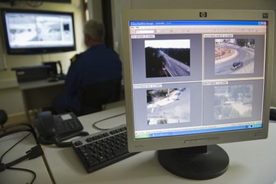 O centro de comando da rede de videovigilância