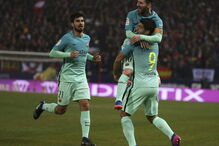 A festa dos jogadores do Barcelona