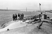 O Tollan naufragou no Tejo em fevereiro de 1980. Só foi removido quase quatro anos depois