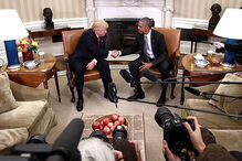 Trump, Barack Obama, aperto de mão