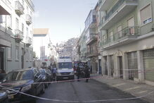 Deslizamento de terras na Rua Damasceno Monteiro, em Lisboa