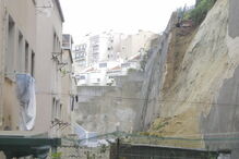 Deslizamento de terras na Rua Damasceno Monteiro, em Lisboa
