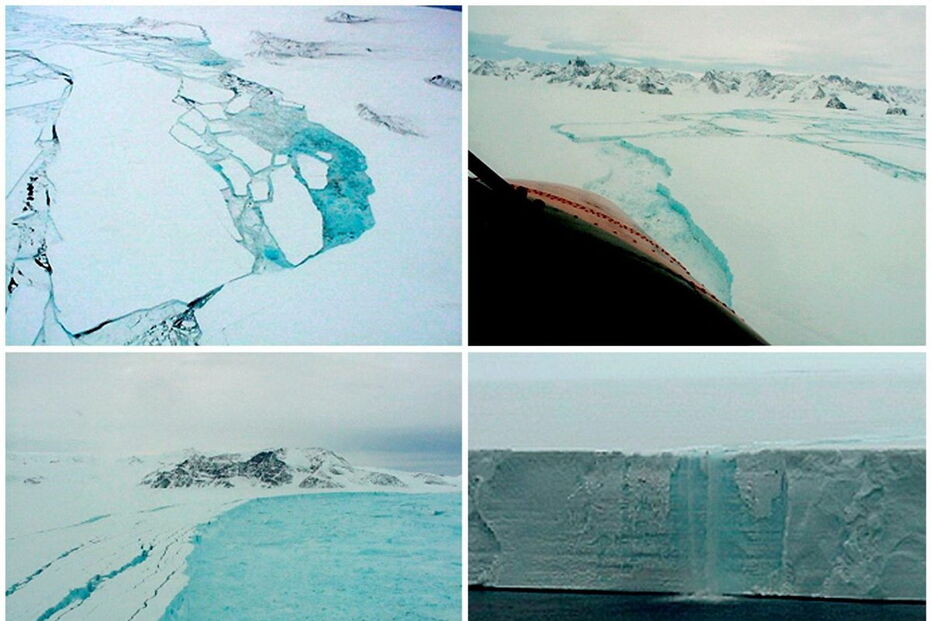 Fenda está prestes a provocar a separação de enorma placa de gelo da costa