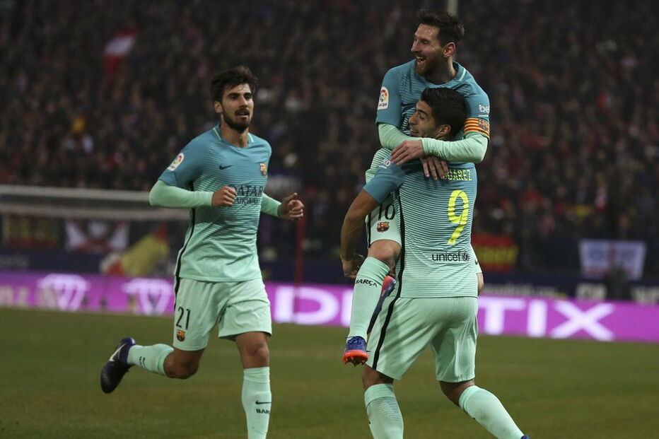 A festa dos jogadores do Barcelona