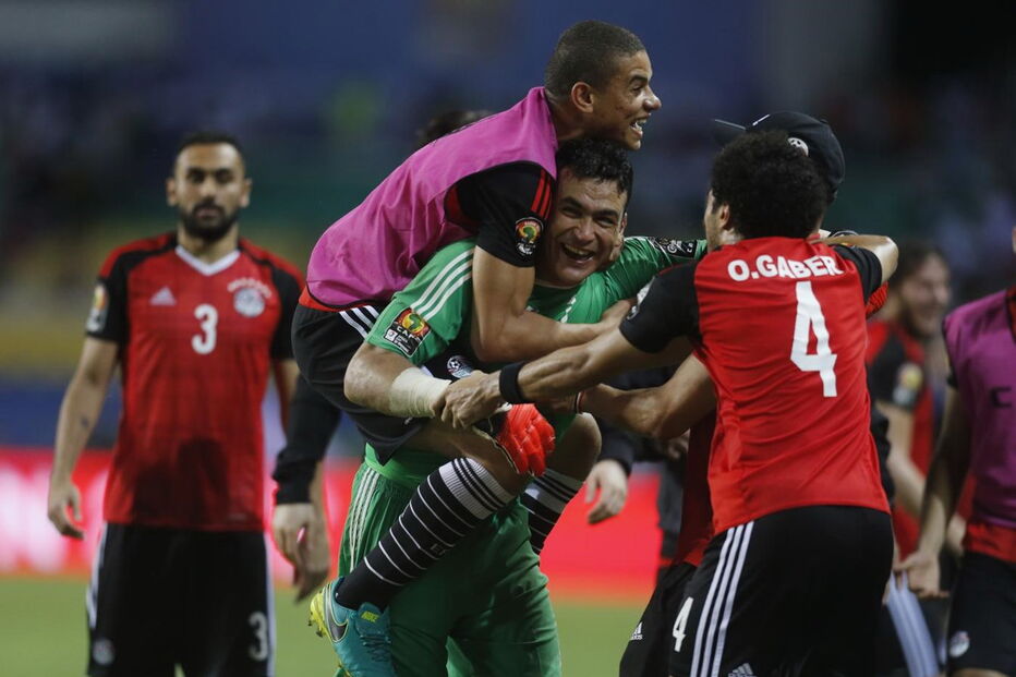 A festa dos jogadores do Egipto