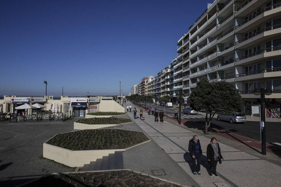 Póvoa de Varzim, Avenida dos Banhos, mar, mau tempo
