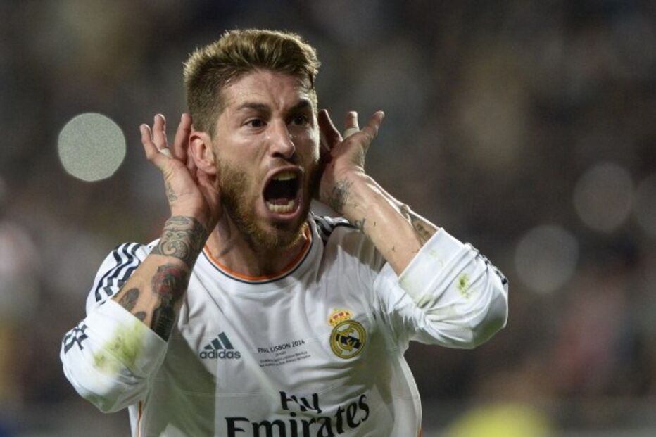 Sérgio Ramos no jogo que deu a 10ª Champions ao Real Madrid, no Estádio da Luz