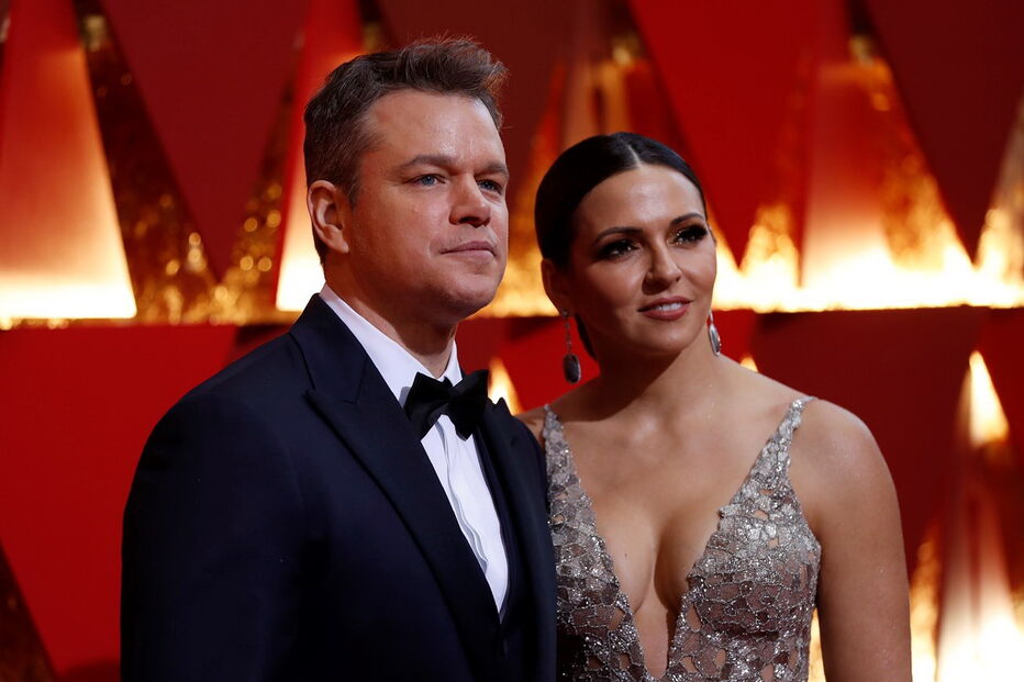 O ator Matt Damon e a mulher Luciana Barroso