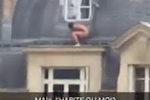 França, amante, nu, janela, prédio