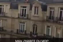 França, amante, nu, janela, prédio