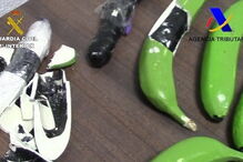 Bananas de resina ocultavam 7 kilos de cocaína