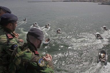  Partida do navio NRP Bérrio da Marinha Portuguesa para participar na missão "Mar Aberto" com a fragata Álvares Cabral, no Golfo da Guiné, da Base Naval do Alfeite, Almada