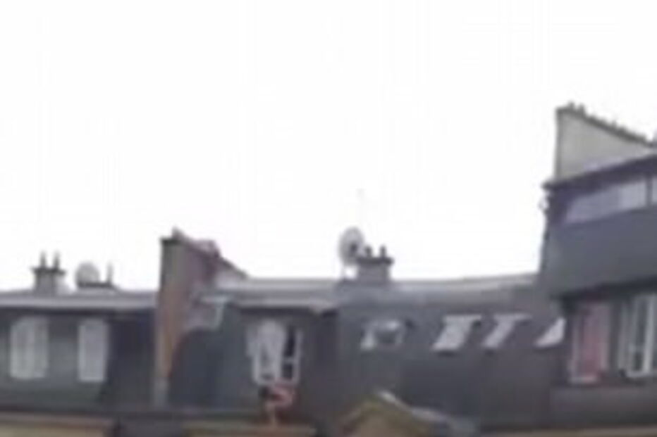 França, amante, nu, janela, prédio