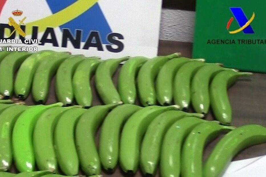 Bananas de resina ocultavam 7 kilos de cocaína