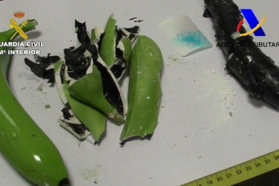 Bananas de resina ocultavam 7 kilos de cocaína