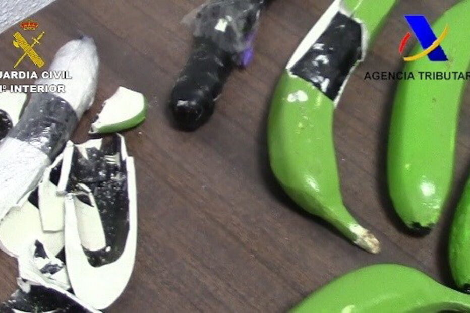 Bananas de resina ocultavam 7 kilos de cocaína